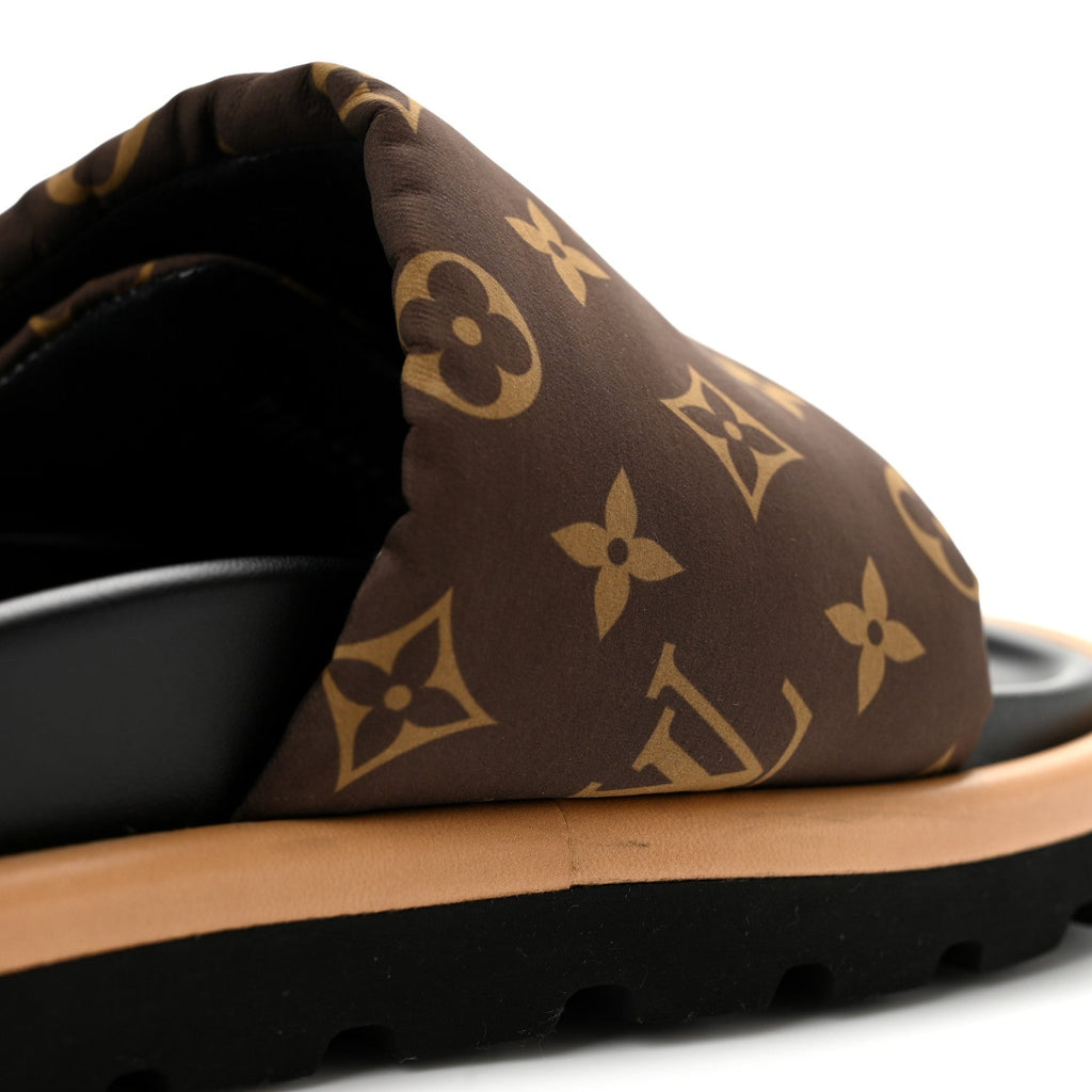 Nylon Monogram Pool Pillow Comfort Mule 37 Cacao Brown