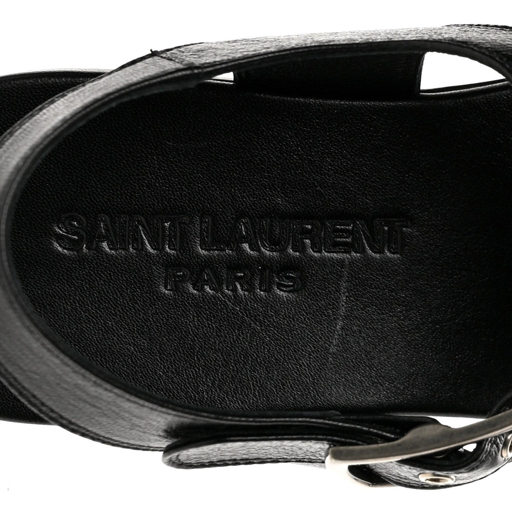 Calfskin Incrociato Denver Monogram Sandals 36 Black
