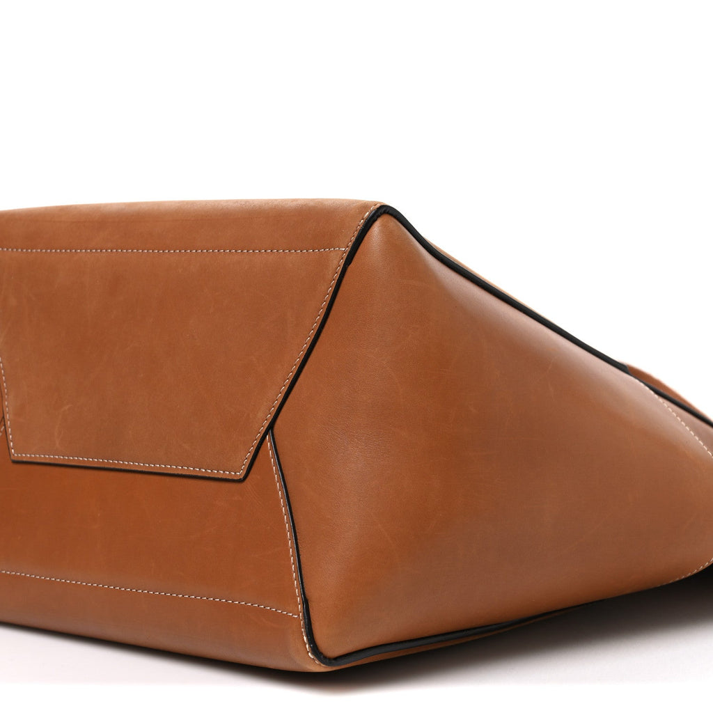 Natural Calfskin Seau Sangle Bucket Bag Tan