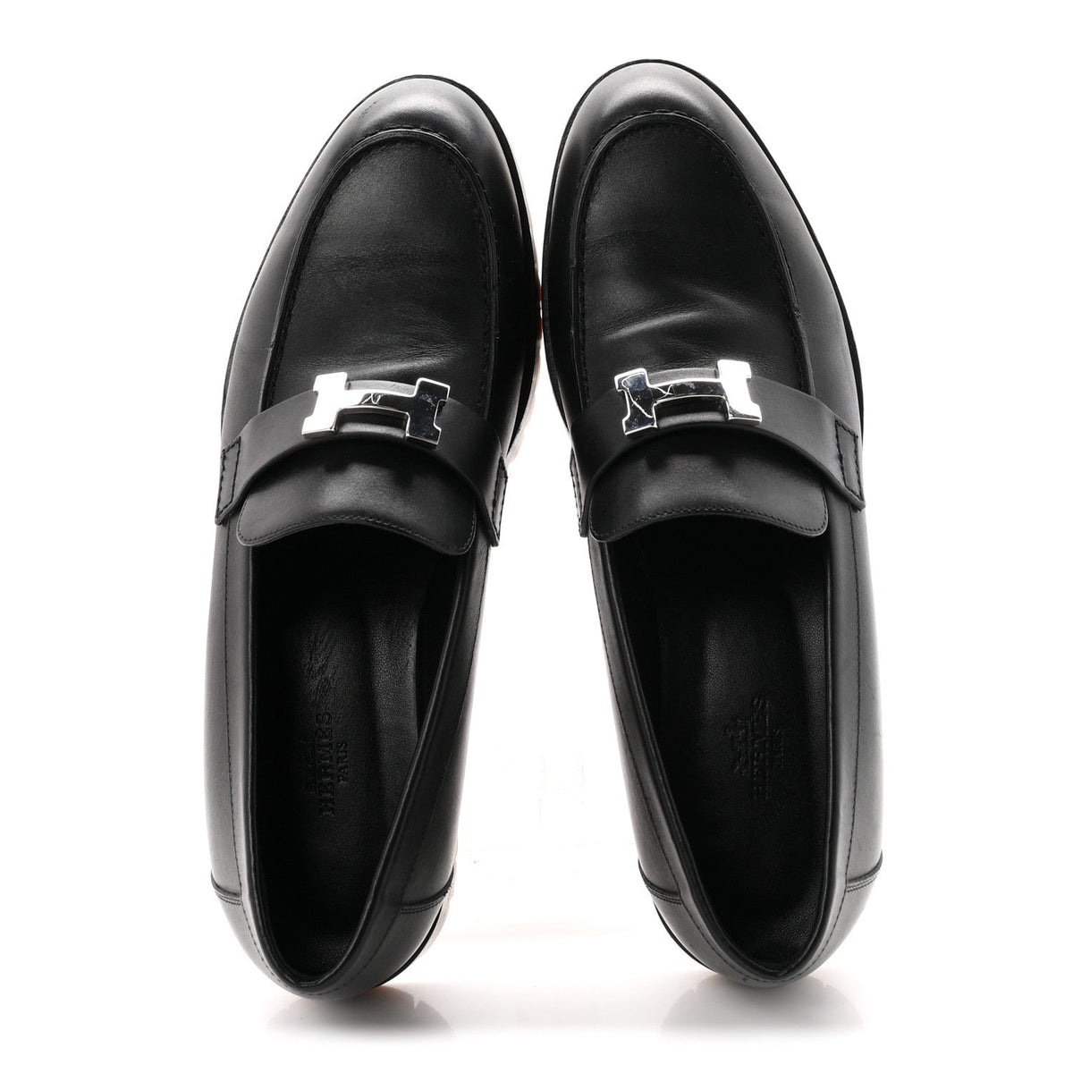 Calfskin Womens Faubourg Loafers 40 Black