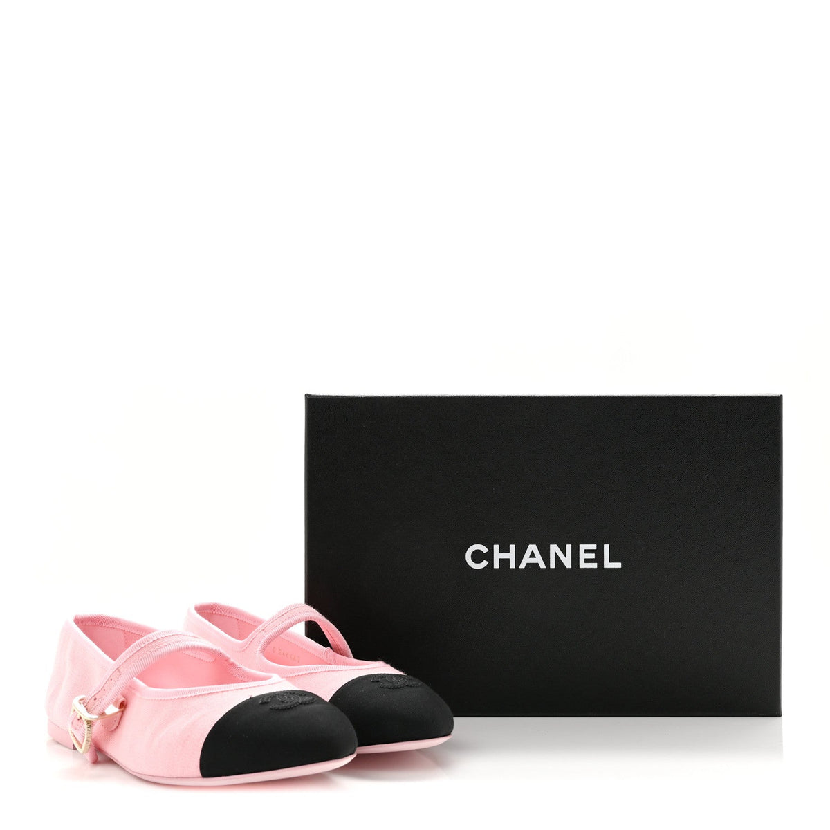 Fabric Grosgrain Mary Jane Flats 38.5 Light Pink Black