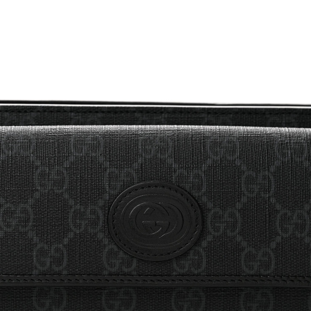 GG Supreme Monogram Canvas Interlocking G Belt Bag Black