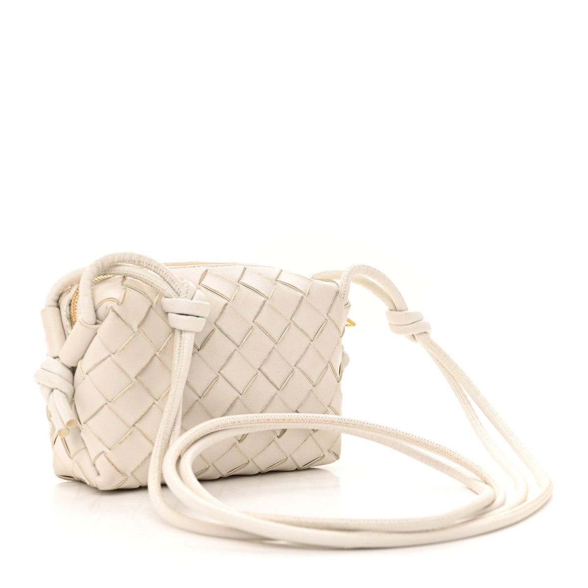 Nappa Intrecciato Candy Loop Camera Bag White