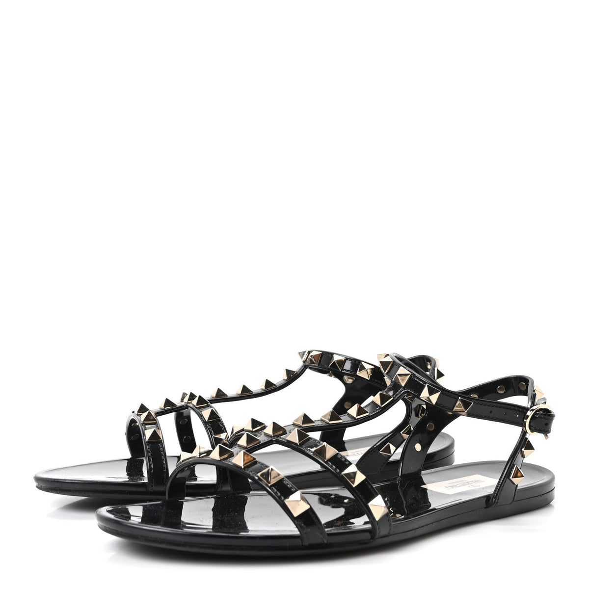 PVC Jelly Rockstud Caged Sandals 38 Black