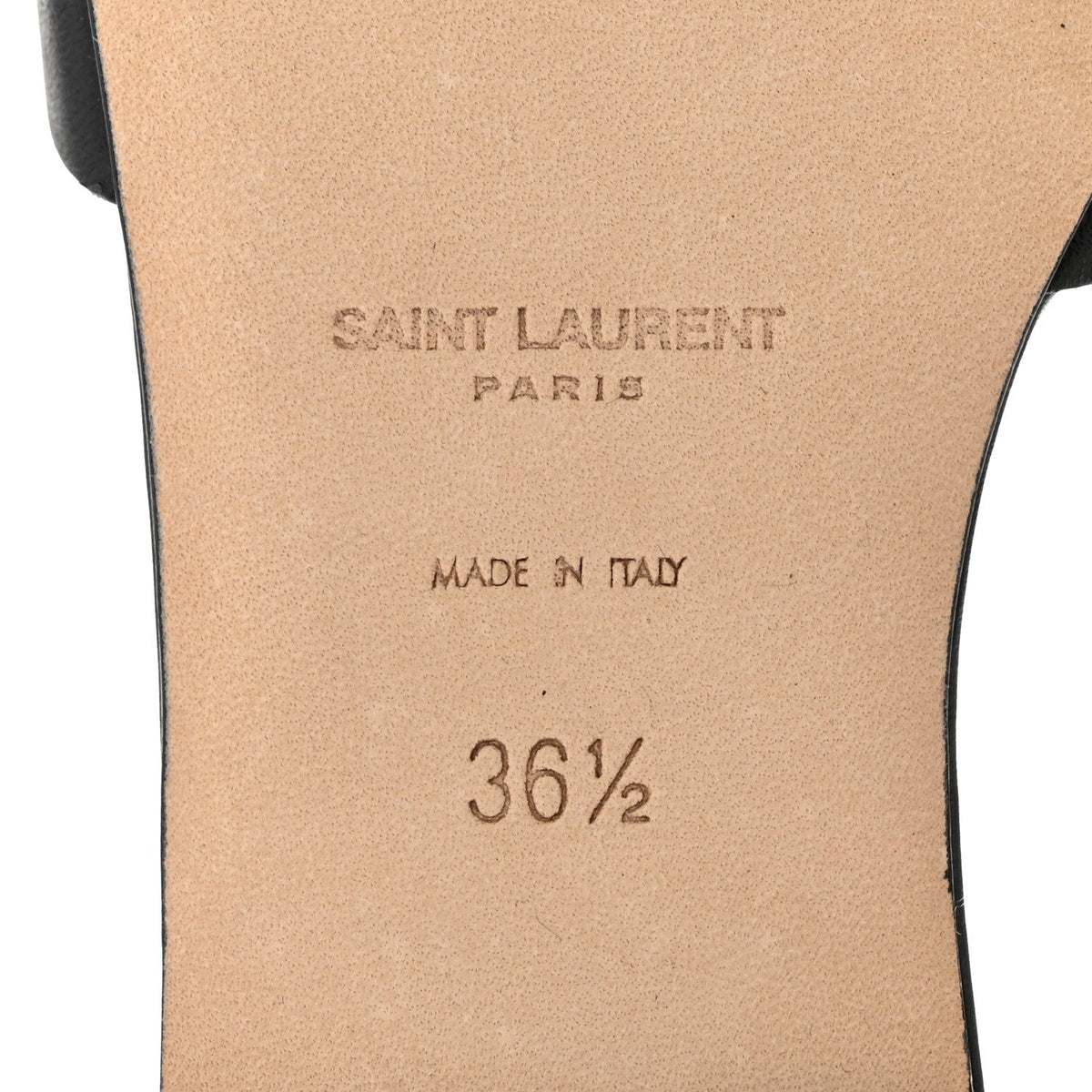 Calfskin Tribute 05 Slide Sandals 36.5 Black