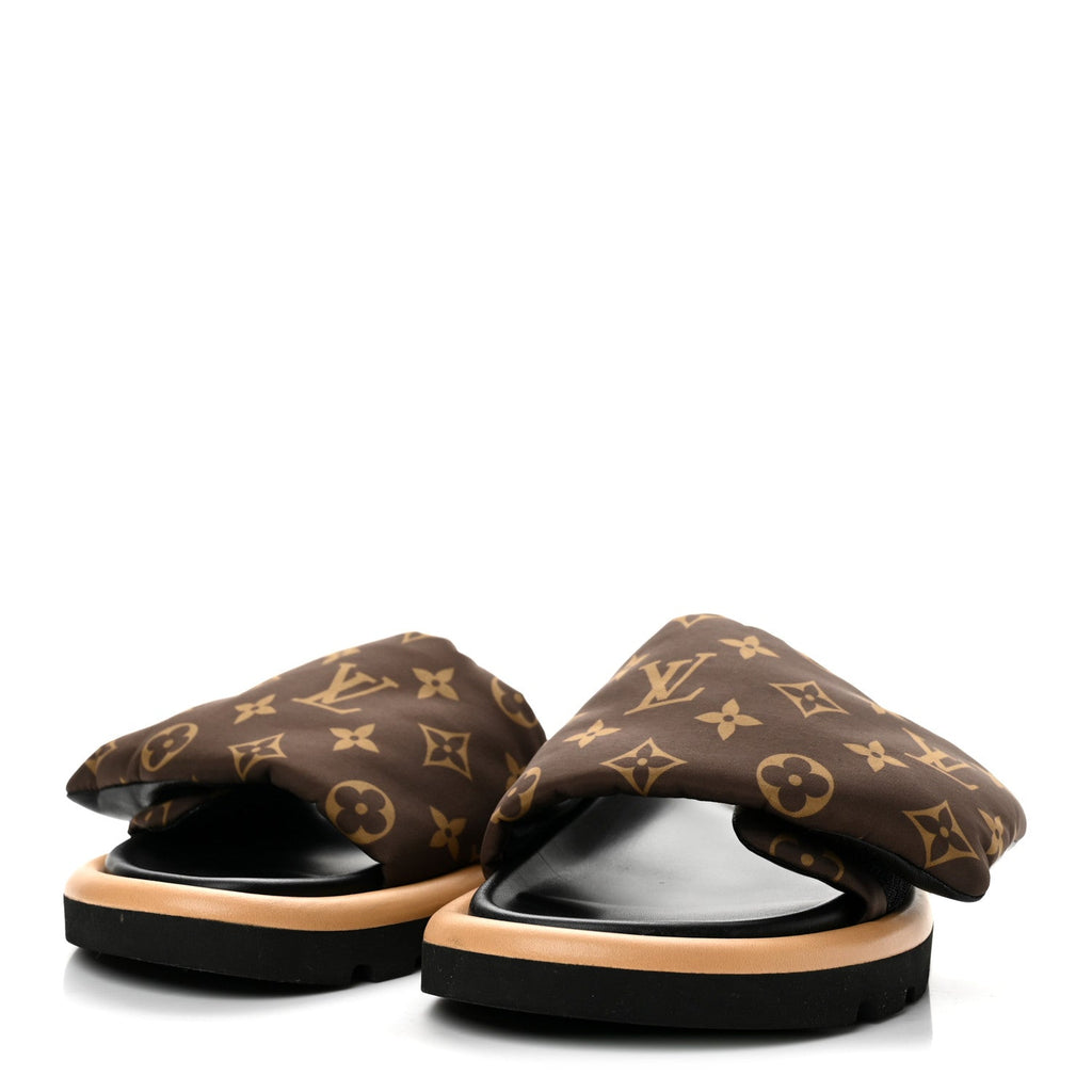 Nylon Monogram Pool Pillow Comfort Mule 37 Cacao Brown