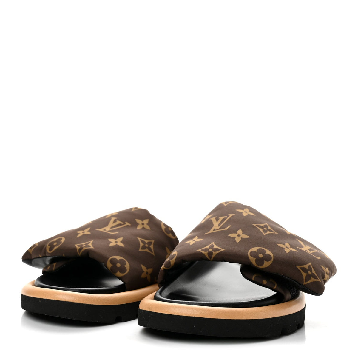 Nylon Monogram Pool Pillow Comfort Mule 37 Cacao Brown