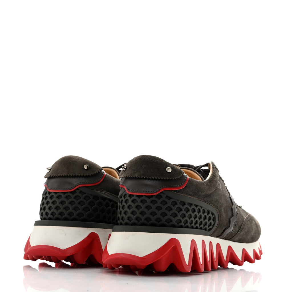 Suede Calfskin Mens Loubishark Sneakers 42.5 Ombre