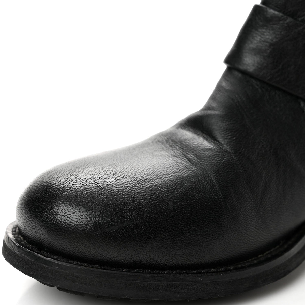 Biker Lambskin Youth Biker Boots 35 Black