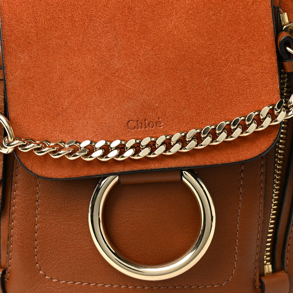 Suede Calfskin Mini Faye Backpack Tan