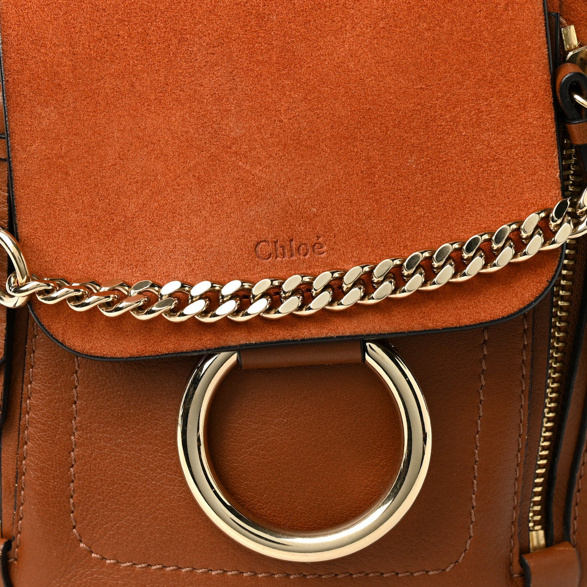 Suede Calfskin Mini Faye Backpack Tan