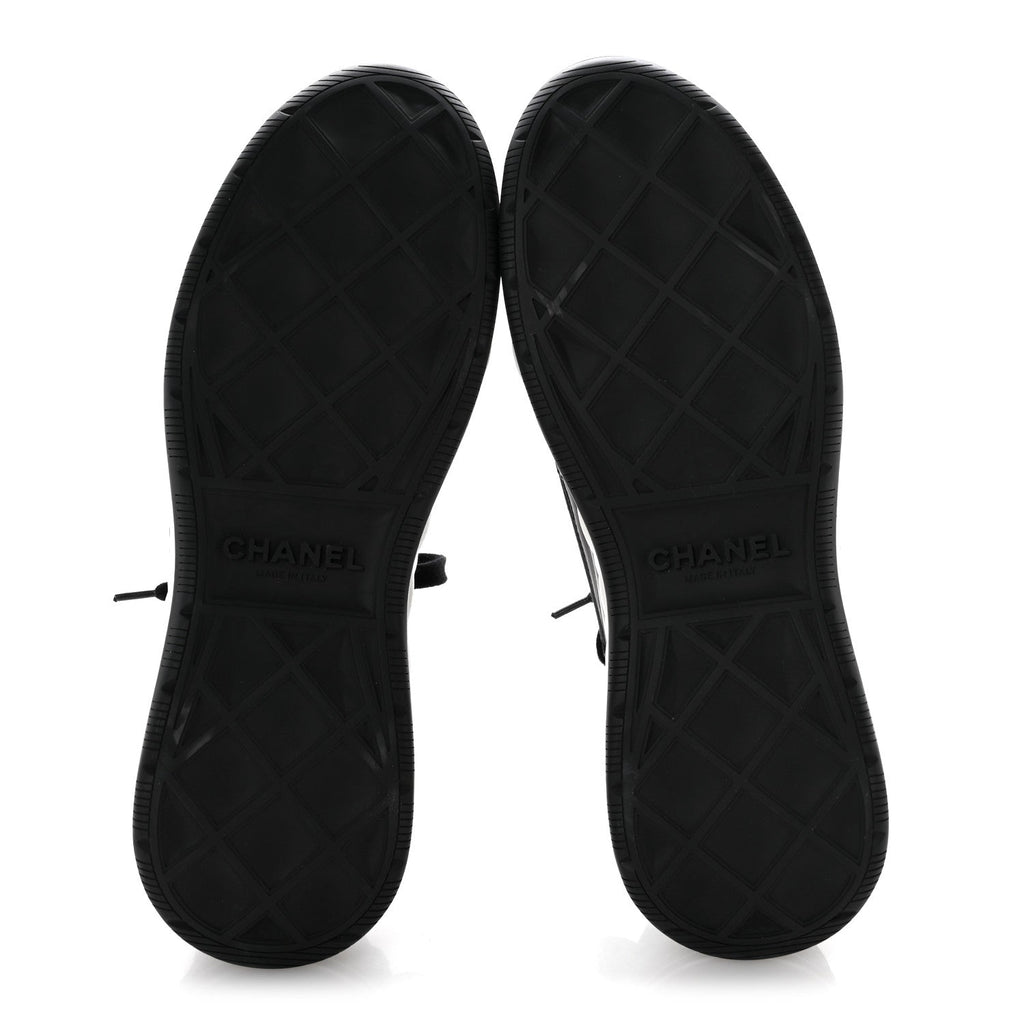 Velvet Calfskin Mixed Fibers CC Sneakers 41.5 Black