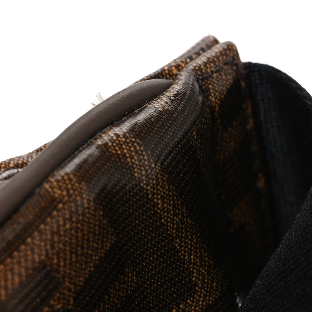 X FILA Glazed Fabric Vitello Century FF 1974 Mania Belt Bag Mogano Panna Blueberry