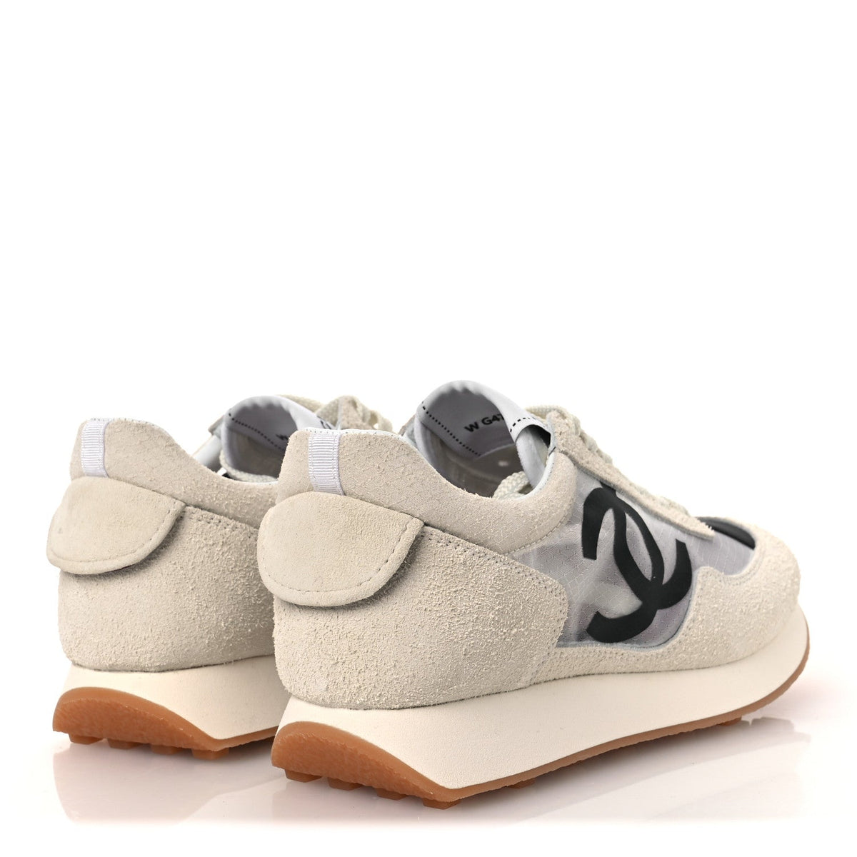 Suede Mesh Womens CC Sneakers 37.5 White Black