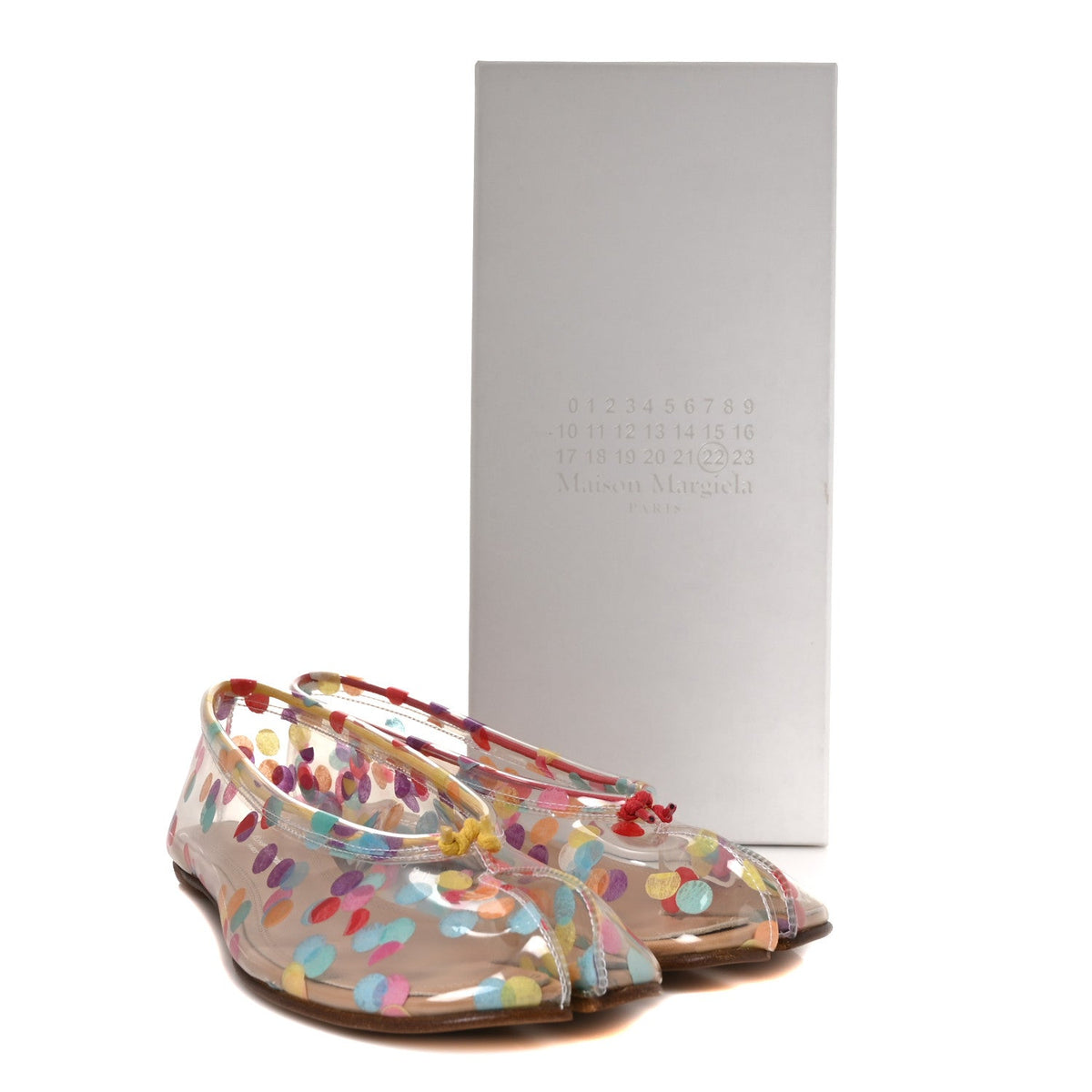 PVC Confetti Printed Tabi Ballerina Flats 37.5 Multicolor