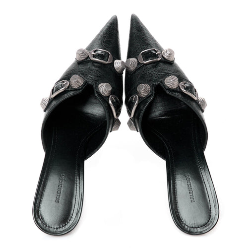 Agneau Arena Cagole 70mm Mules 36 Black