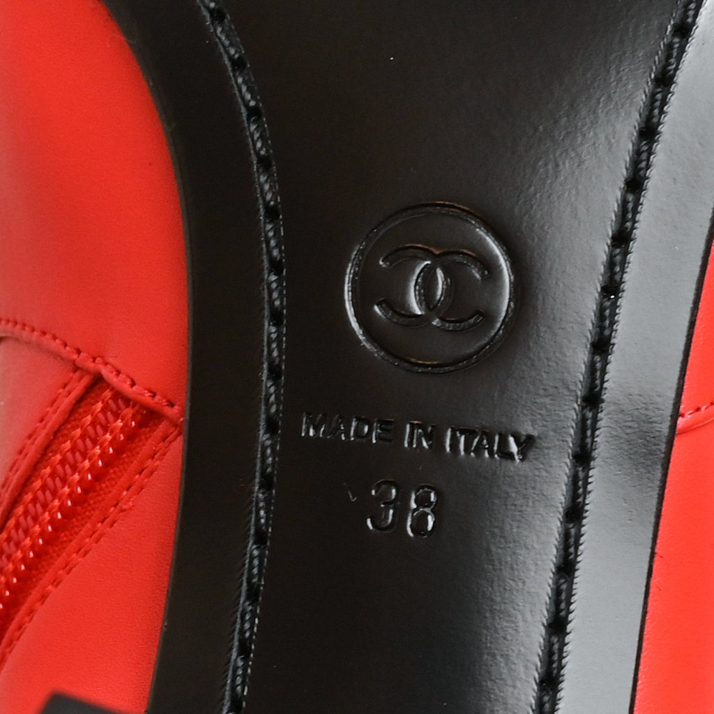 Calfskin High Boots 38 Red