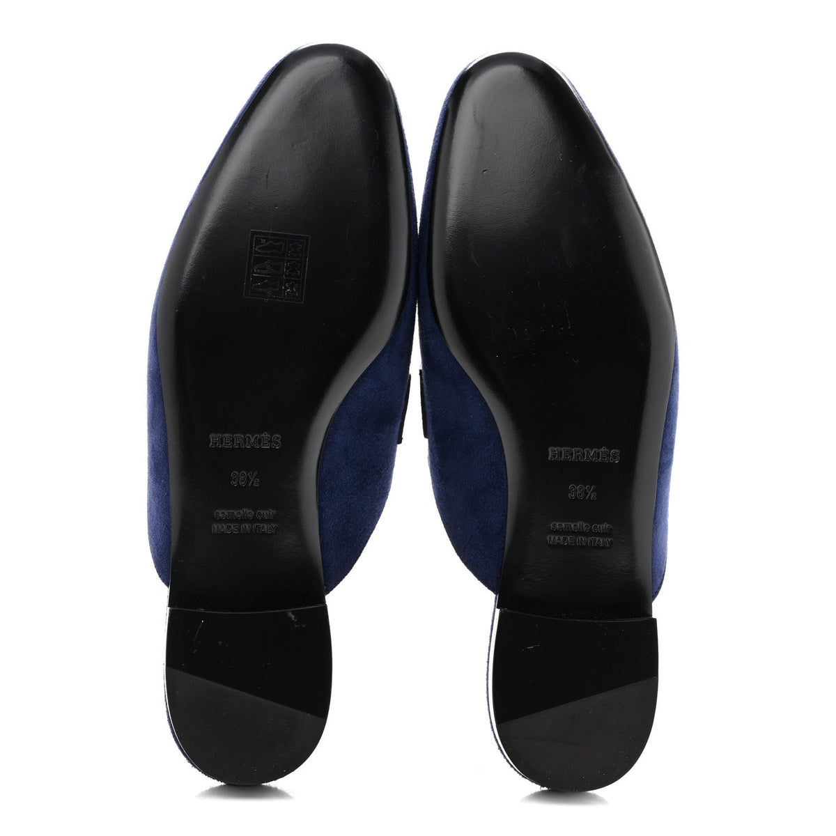 Suede Goatskin Trocadero Mule 38.5 Bleu Diplomatique