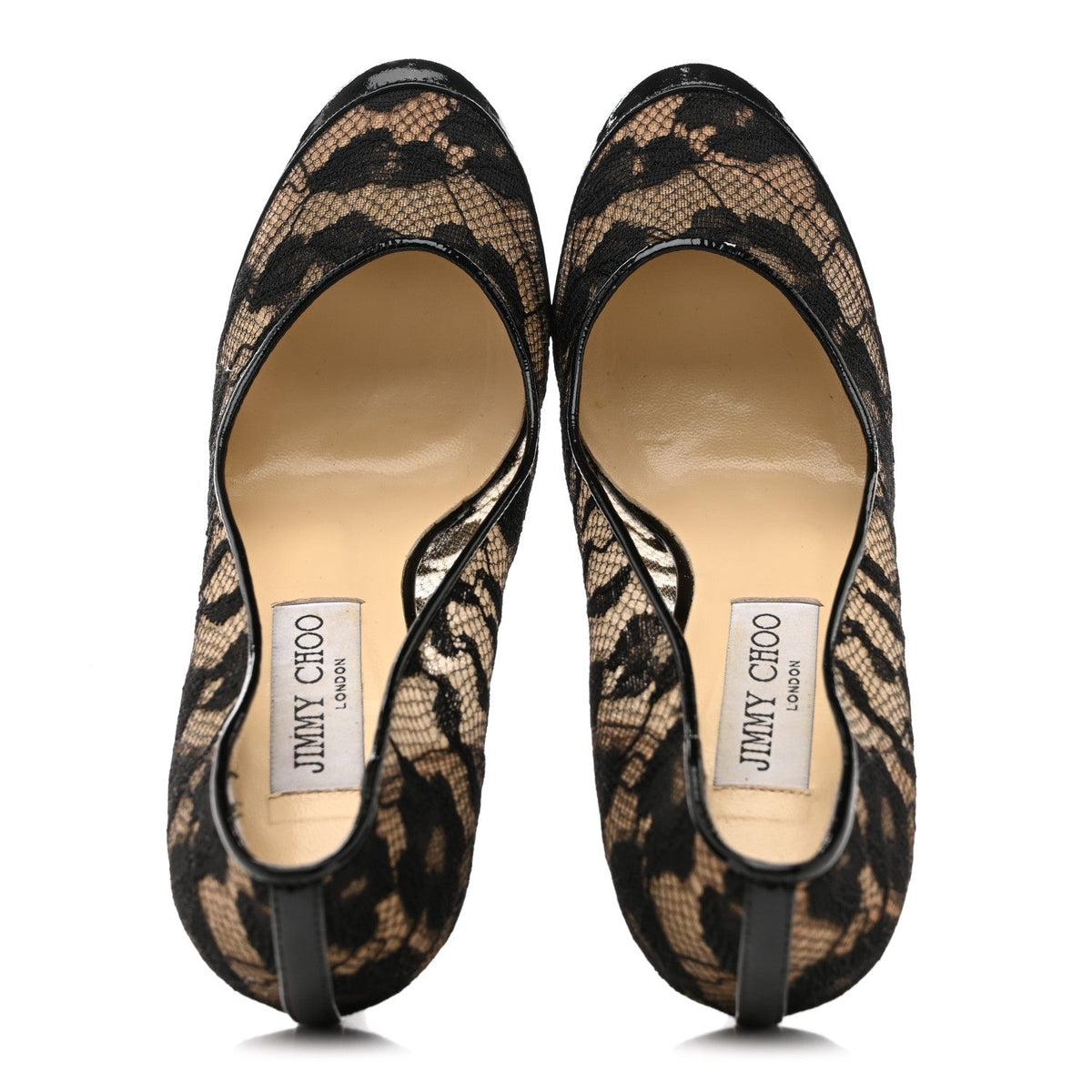 Lace Patent Pumps 36.5 Black