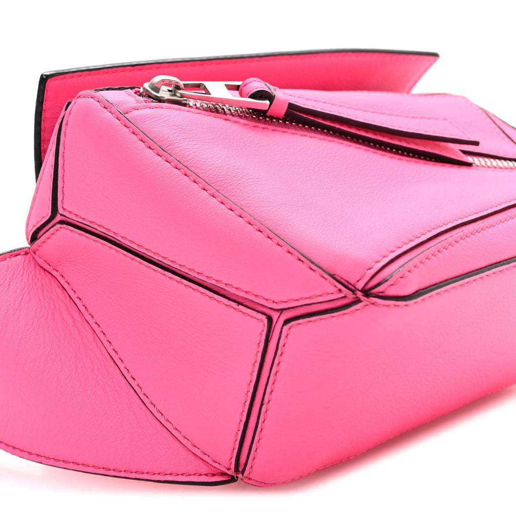 Calfskin Mini Puzzle Bumbag Neon Pink