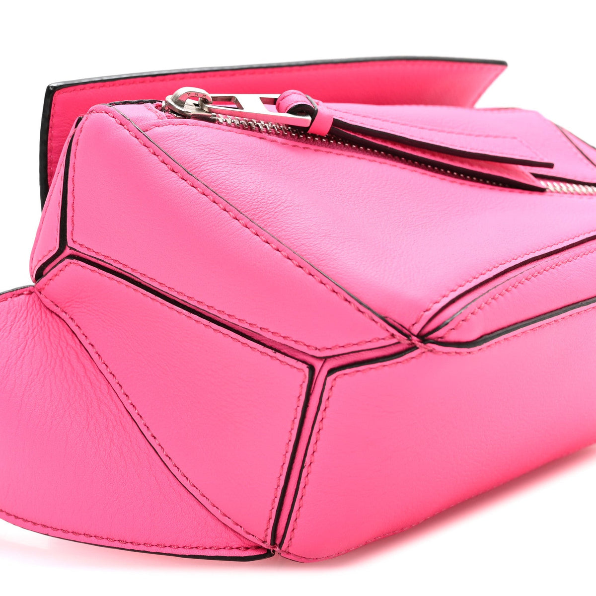 Calfskin Mini Puzzle Bumbag Neon Pink