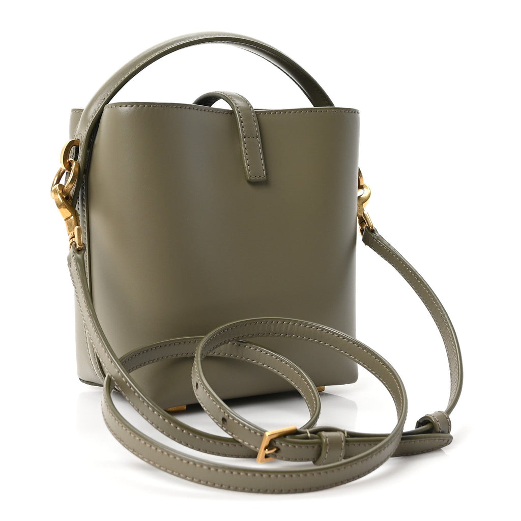 Shiny Calfskin Le 37 Mini Bucket Bag Strong Moss
