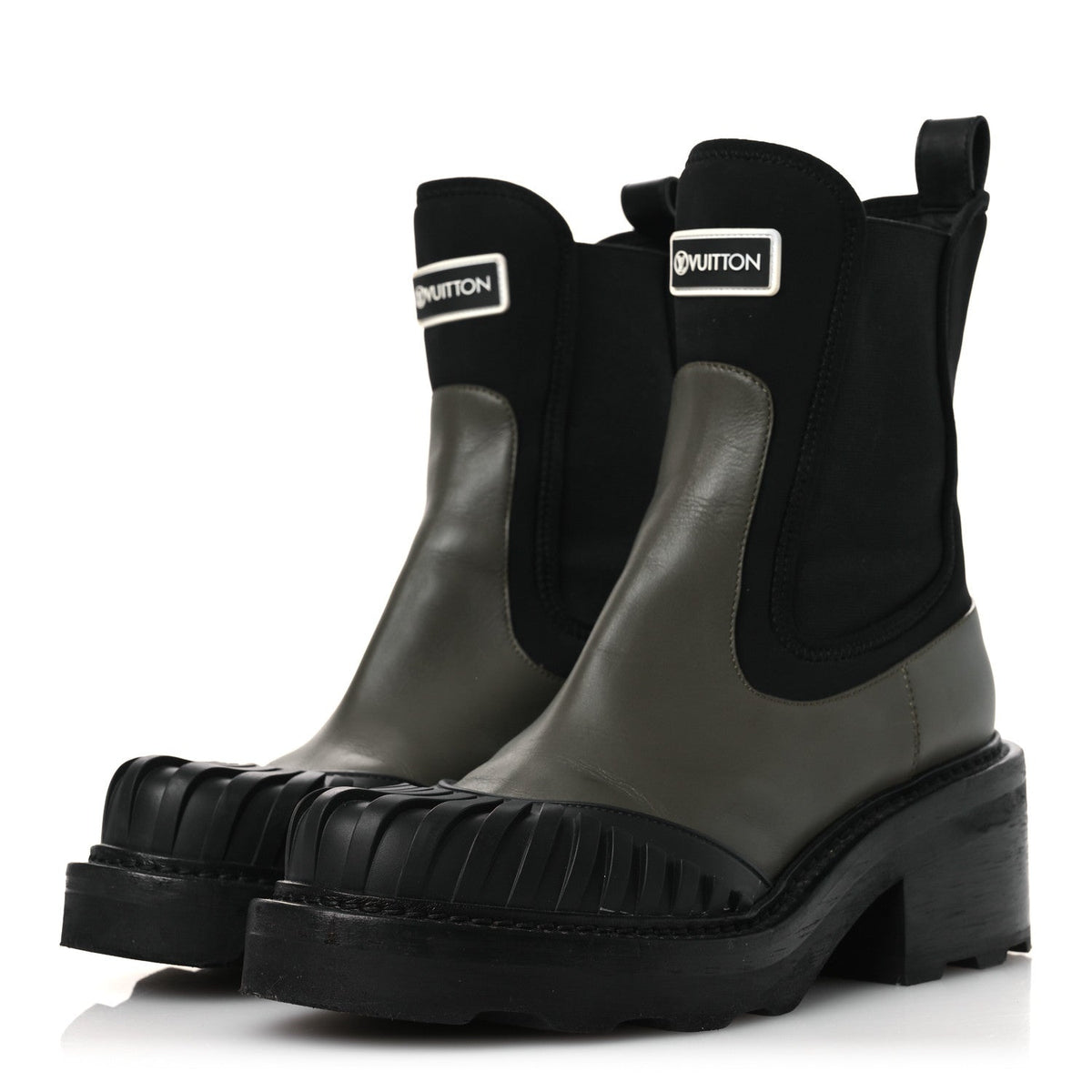 Calfskin Beaubourg Ankle Boots 39 Black Green