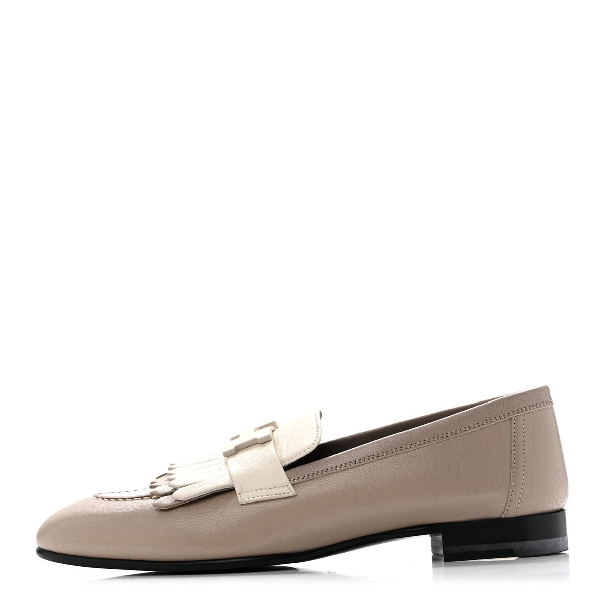Goatskin Womens Royal Loafers 36.5 Multicolore Beige Mastic
