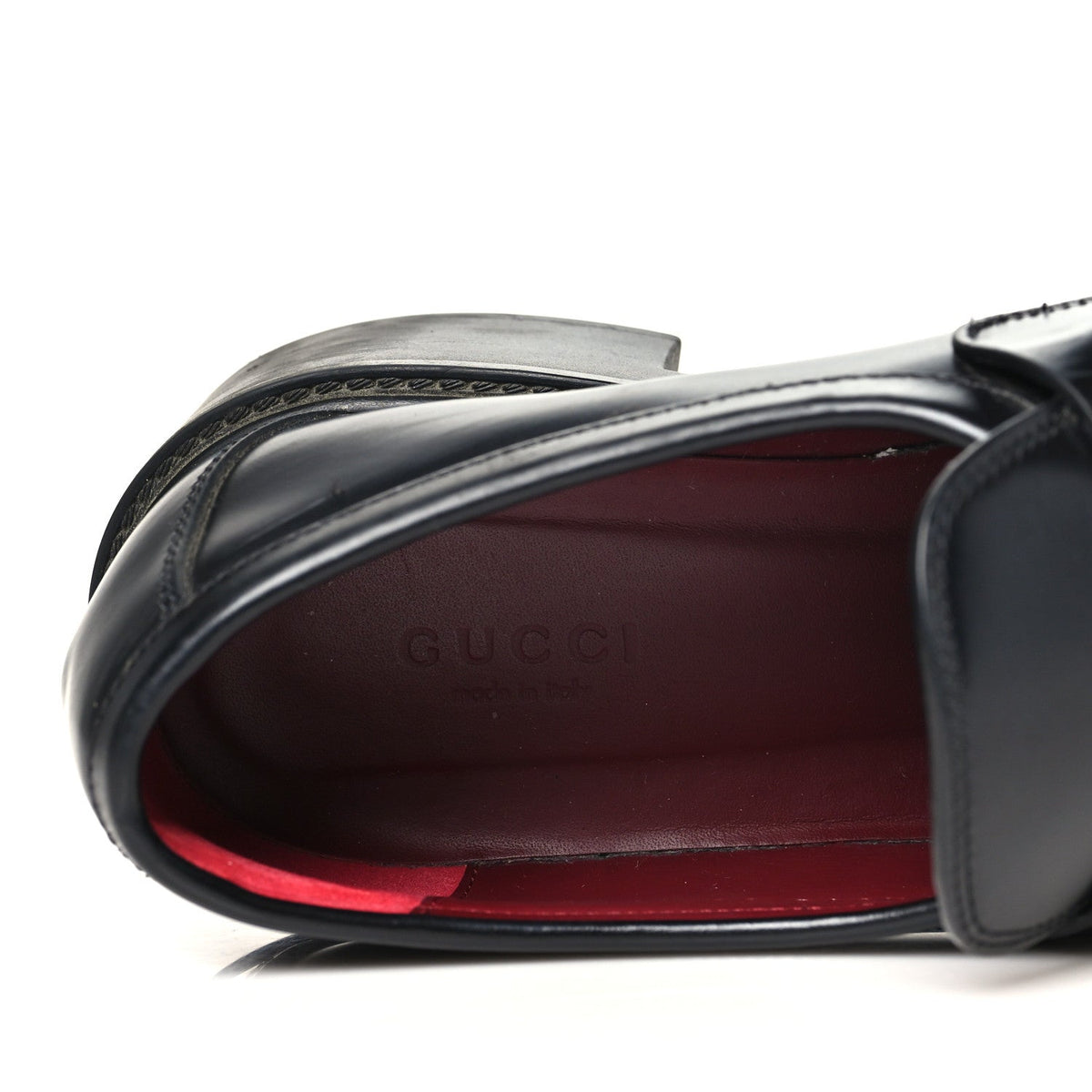 Calfskin Horsebit Womens Lug Sole Loafers 37 Black