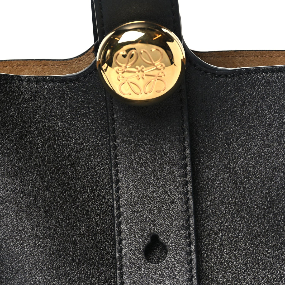 Soft Grained Calfskin Mini Pebble Bucket Bag Black