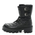 Nappa Frances GG Matelasse Platform Combat Boots 37 Black