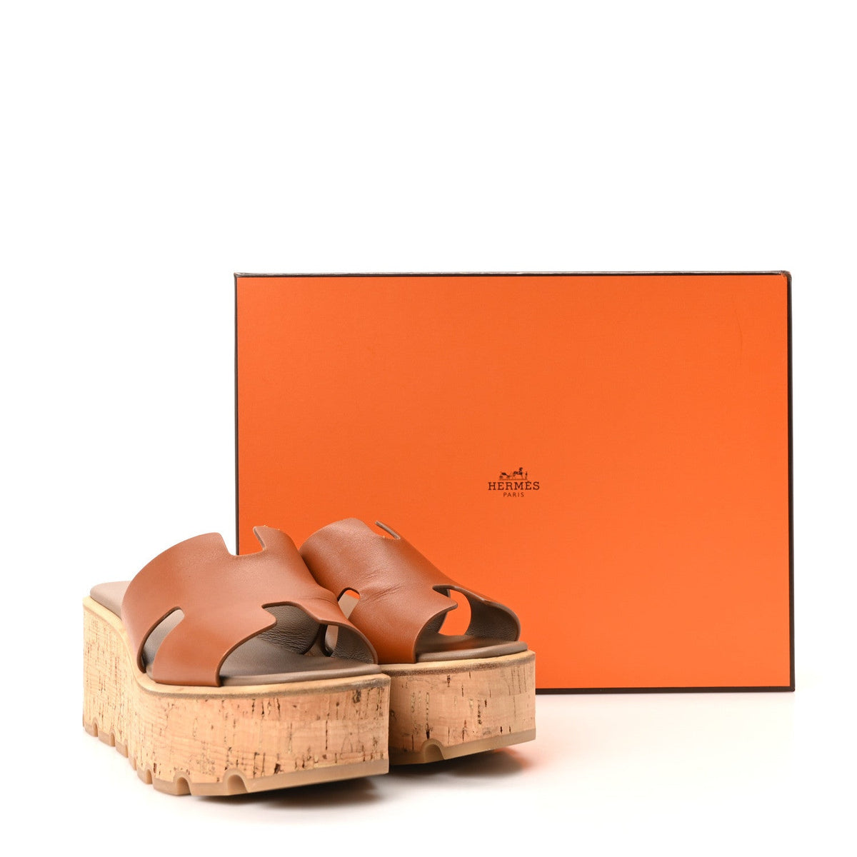 Calfskin Cork Eze 30 Sandals 36 Marron Glaise