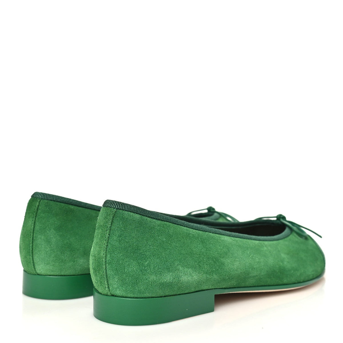 Suede Patent Cap Toe CC Ballerina Flats 37.5 Green