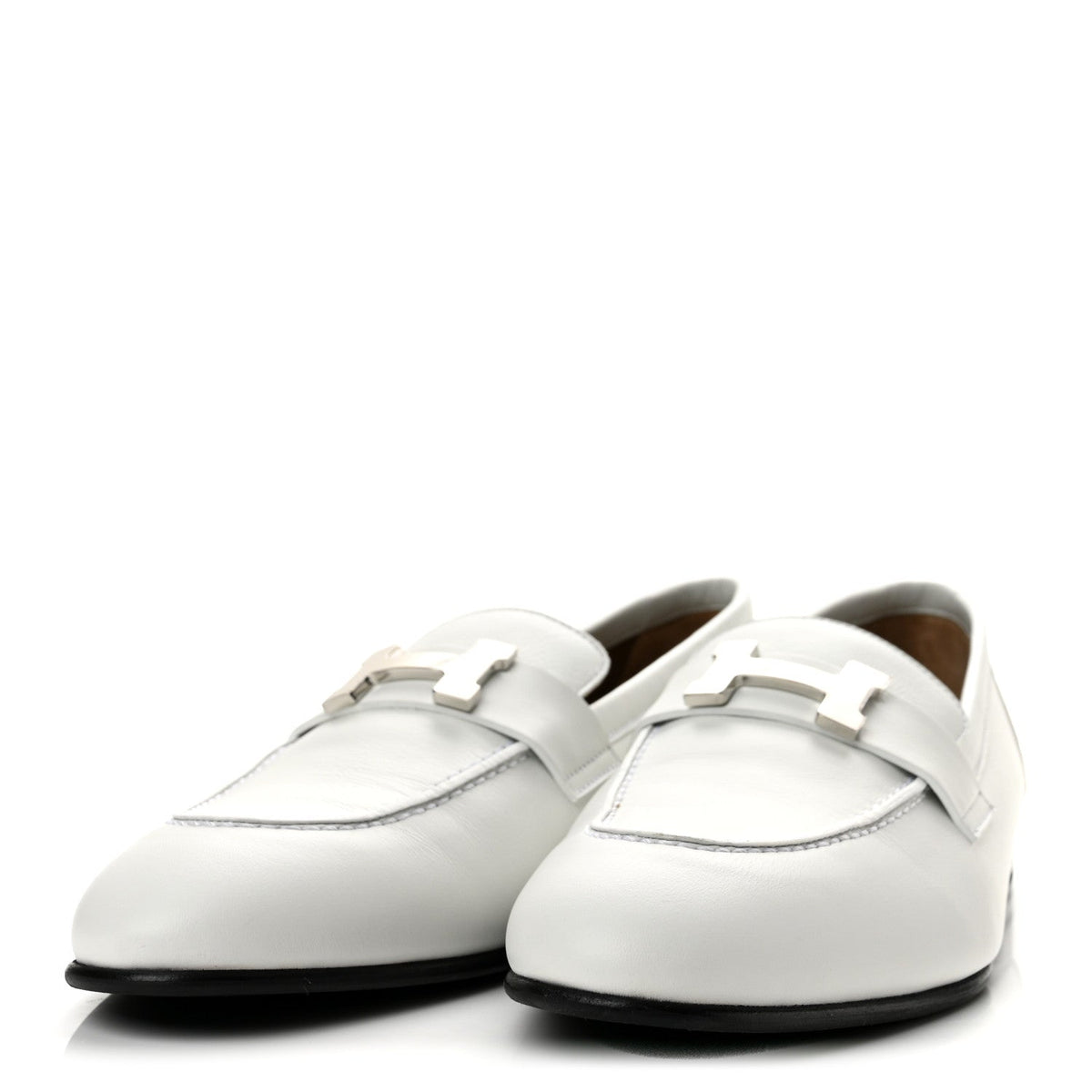 Calfskin Womens Paris Loafers 38 White