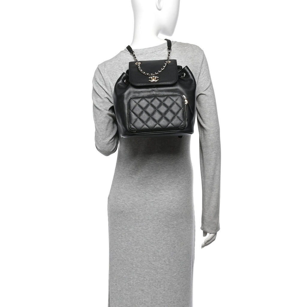 Caviar Quilted Business Affinity Backpack Black
