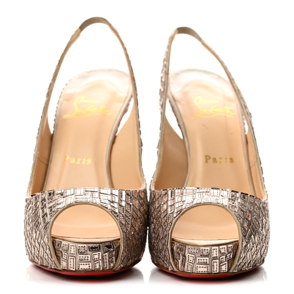 Satin Mosaique No Prive 120 Pumps 37.5 Silver