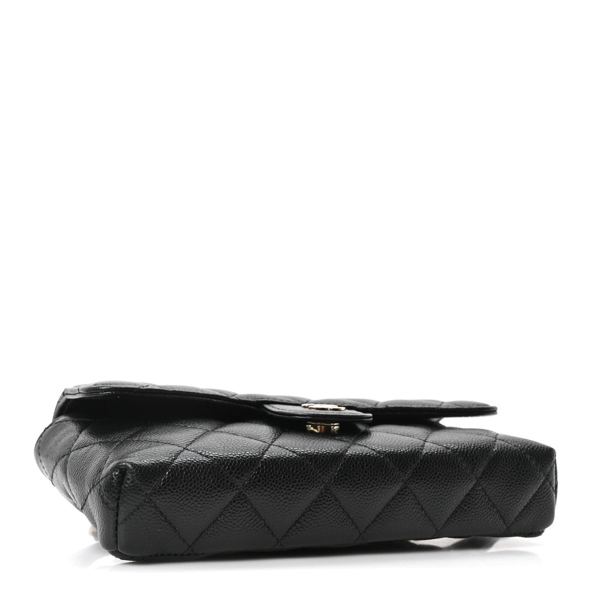 Caviar Quilted CC Flap Belt Bag Black