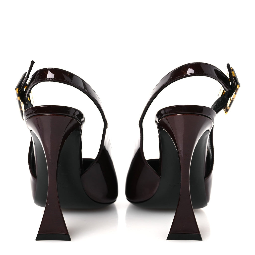 Vernice Gloss Dune 110 Slingback Pumps 38 38 Marron Glace