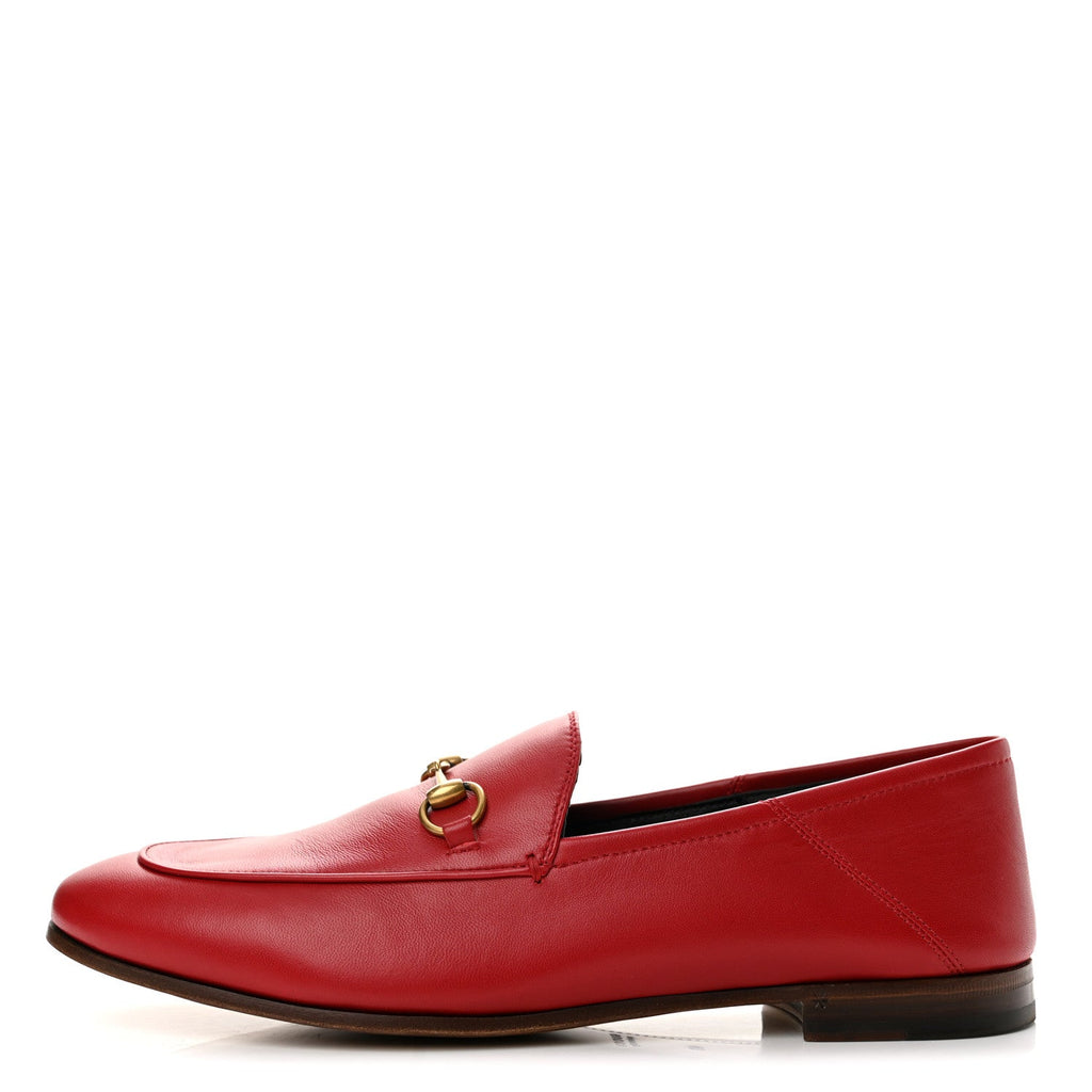 Lambskin Womens Brixton Horsebit Loafers 41 Hibiscus Red