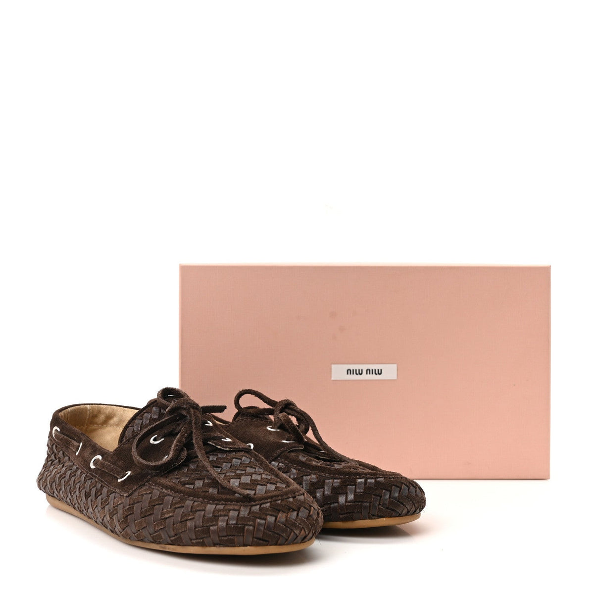 Scamosciato Nappa Aviator Woven Boat Shoes 40 Moro