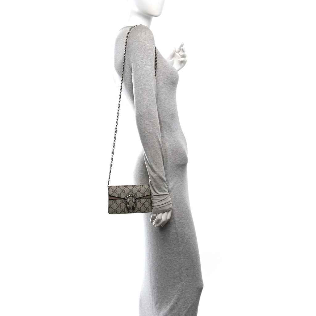 GG Supreme Monogram Super Mini Dionysus Shoulder Bag Taupe