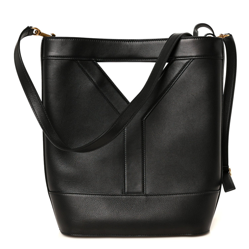 Smooth Calfskin Y Small Bucket Bag Black
