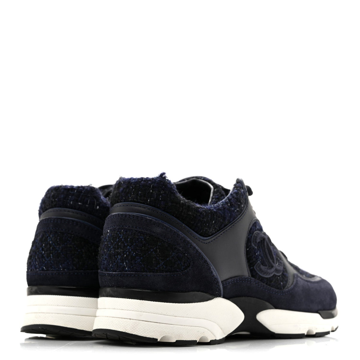 Tweed Suede Womens CC Sneakers 37.5 Black Blue