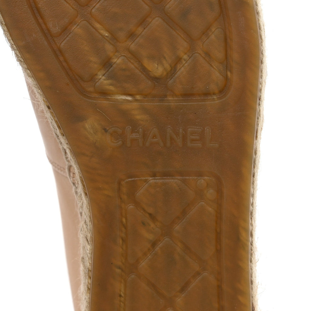 Lambskin CC Espadrilles 37 Beige Black