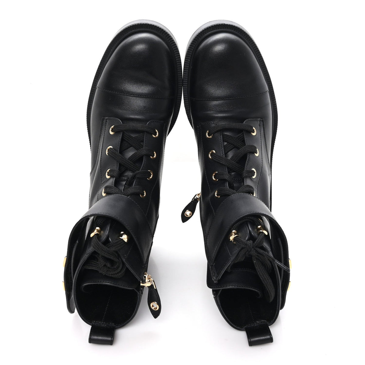 Calfskin Territory Flat Ranger Boots 38 Black