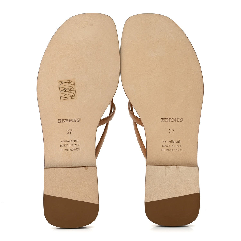 Calfskin Miss Sandals 37 Naturel