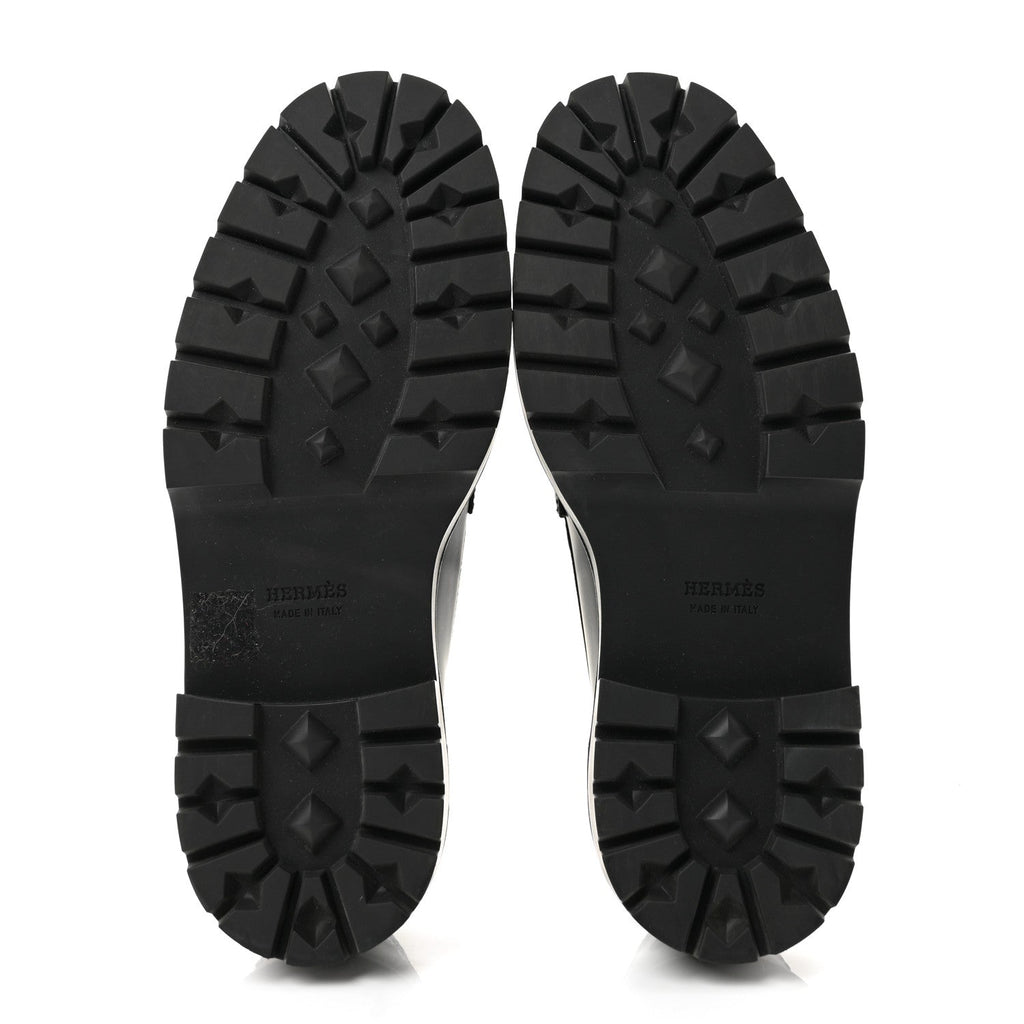Calfskin Womens Icone Loafers 37 Black