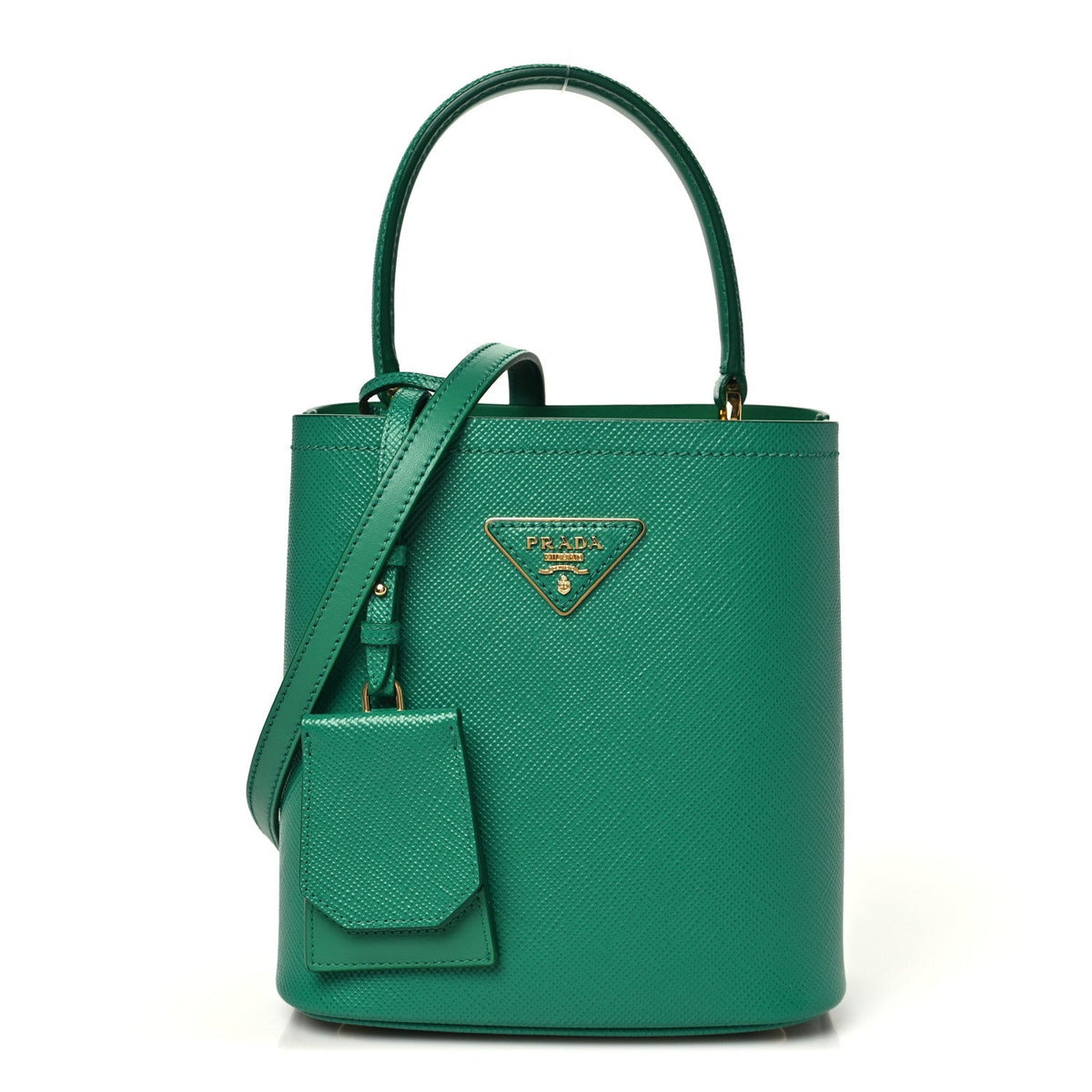 Saffiano Cuir Calfskin Small Panier Bucket Bag Mango