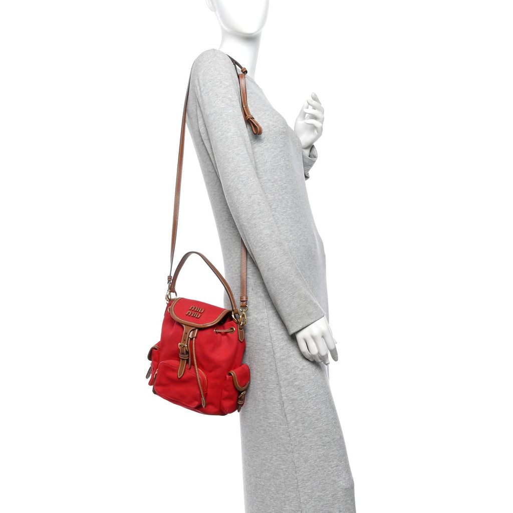 Canapa Soft Calfskin Mini Backpack Rosso Brandy