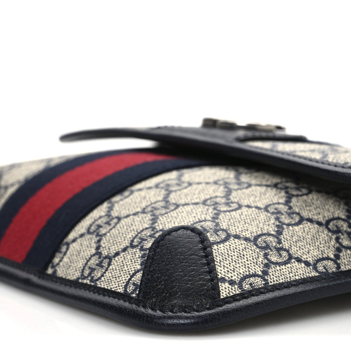 GG Supreme Monogram Web Small Ophidia Belt Bag 80 32 Beige Navy